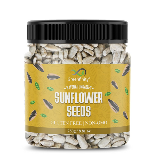 GreenFinity Raw Sunflower Seeds | Rich in Protein, Fiber, Vitamins and Antioxidants | Nutritious Diet Food for Weight Management, Healthy Snacks, Cooking, Smoothies and Salads (250g)