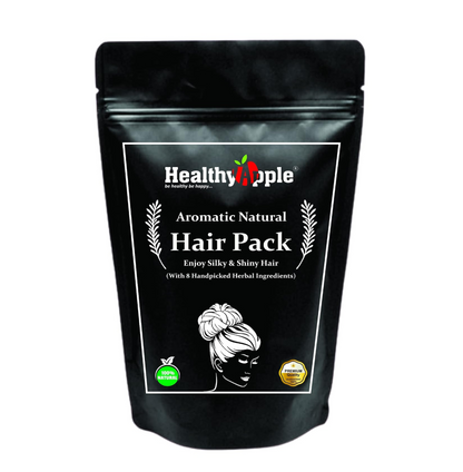 Healthy Apple Hair Pack Powder for shilky And shiney hair | 227g (8 oz)(0.5 lb) | 100% Natural and Pure | Hair Growth | Hair Pack | Improves Hair quality | Resealable zip lock pouch