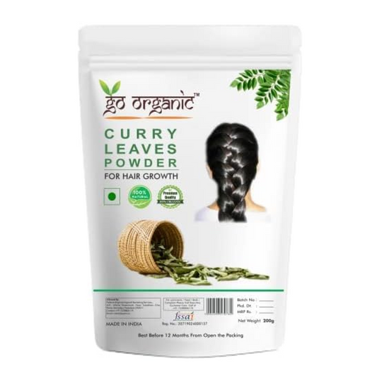 Go Organic Curry Leaves Powder for Grow Long, Strong And Shiny Hair ( 150 Grm )