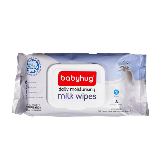 Babyhug Daily Rich Moisturising Milk Wipes 72 Pieces- Pack of 1
