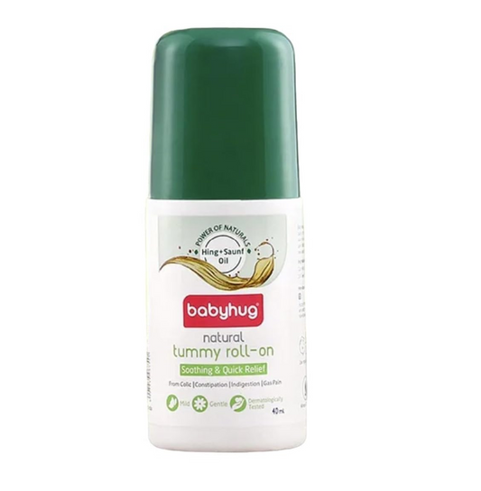 Babyhug Natural Tummy Roll-On for Babies, 40 ml, Soothing and Quick Relief from Colic, Constipation, Indigestion, with Saunf and Hing Oil