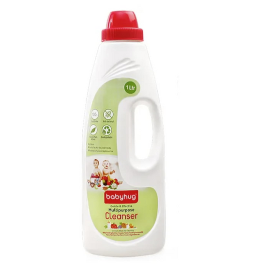 Babyhug Liquid Cleanser | Feeding Bottles, Accessories & Vegetables Disinfectant - 1000 ml | Anti bacteria, Anti Stink | Formulated with Edible Ingredients, Safe for Cleaning Baby Products (1000ml)