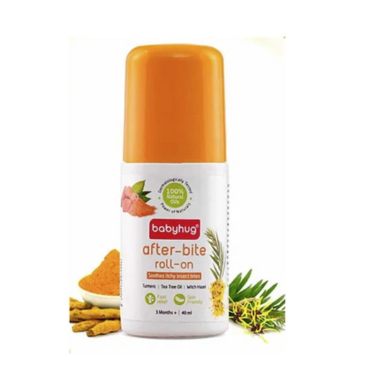 Babyhug After-Bite Roll-On with Turmeric, Tea Tree Oil, Witch Hazel, 40 ml | Alcohol Free | Mineral Oil Free | No Harmful Toxins