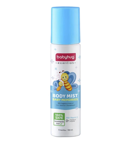 Babyhug Baby Memories Body Mist - 150ml | Hydrate on-the-go with super-light, fast-absorbing Vitamin E | IFRI Certififed Allergen Free Fragrance