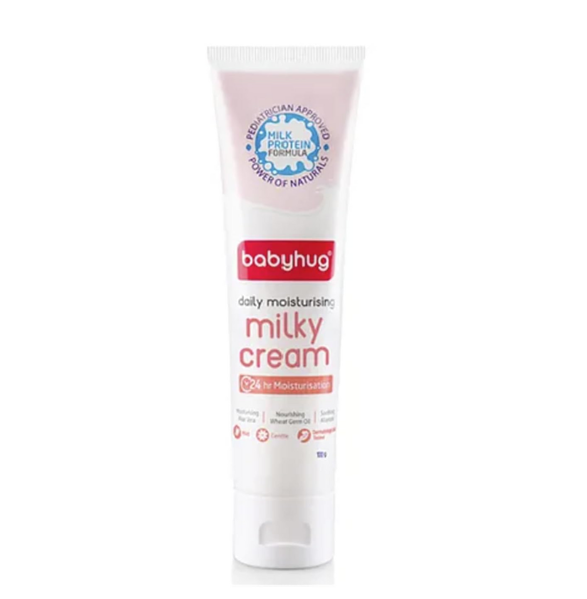 Babyhug Daily Moisturizing Milky Cream for Newborn Babies, Milk Protein Formula, 100 g | Dermatologically Tested, Pediatrician Approved | Silicone, Paraben, Phthalete, Sulphate Free