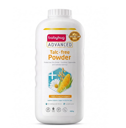 BABYHUG Advanced Talc-Free Powder With Cornstarch, Zinc Oxide & Essential Oils 400g (Pack Of 1)