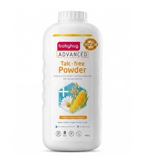 BABYHUG Advanced Talc-Free Powder With Cornstarch, Zinc Oxide & Essential Oils 400g (Pack Of 1)