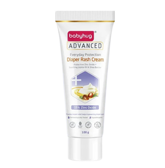 Babyhug Advanced Diaper Rash Cream, 100g, Zinc Oxide Protection, Paraben Free (Pack of 1, 100, gram)