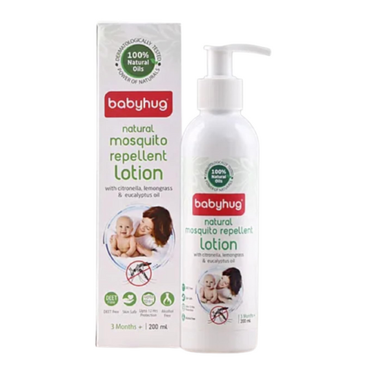 Babyhug Natural Mosquito Repellent Lotion, 200 ml, with Citronella, Lemongrass and Eucalyptus Oil