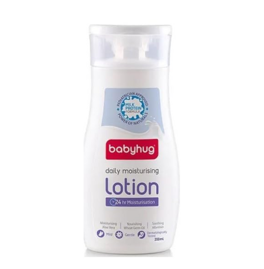 Babyhug Milk Protein Daily Formula Moisturising Milky Lotion Mild & Gentle Formula For Newborn Baby - 200 ml