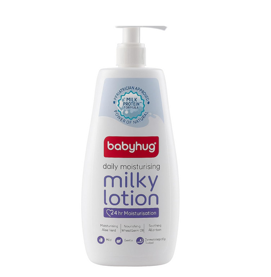 Babyhug Milk Protein Formula Daily Moisturising Milky Lotion Mild & Gentle Formula For Newborn Baby - 400 ml