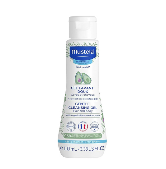 Mustela Baby Body Wash and Shampoo with Avocado 100ml – Head to Toe Wash for Bath | Baby Shampoo | Gentle Cleansing Gel with Vitamin B5
