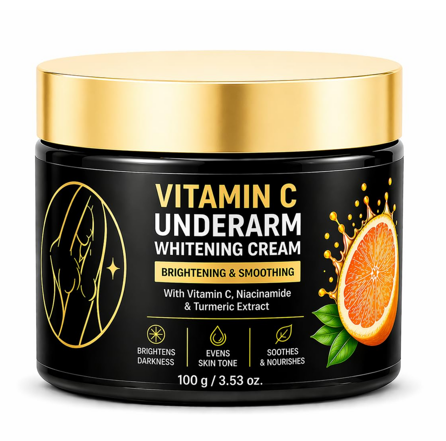 Underarm Brightening Cream for Dark Underarms – Skin Lightening & Whitening Cream with Niacinamide & Vitamin C – Reduces Pigmentation, Odour & Dark Patches – For Men & Women (100g)