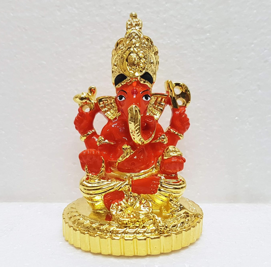 Gold Art India Gold Plated siddhivinayak (Gold Orange) for Car Dashboard, Office & Home, Gifting & House Warming (GOLDPLATEDORANGESIDDHIVINAYAK)