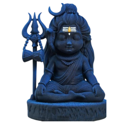 Shivji Idol for Car Dashboard, Home Temple & Office Desk | Compact Resin Mahadev Murti for Puja Room, Table Decor & Spiritual Gift | Small Lord Shiva Statue (Baby Lord Shiva)