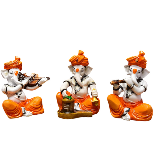 Handcrafted Polyresine Lady playing Harmonium Showpiece Sculpture | Showpiece for Home Décor and Office