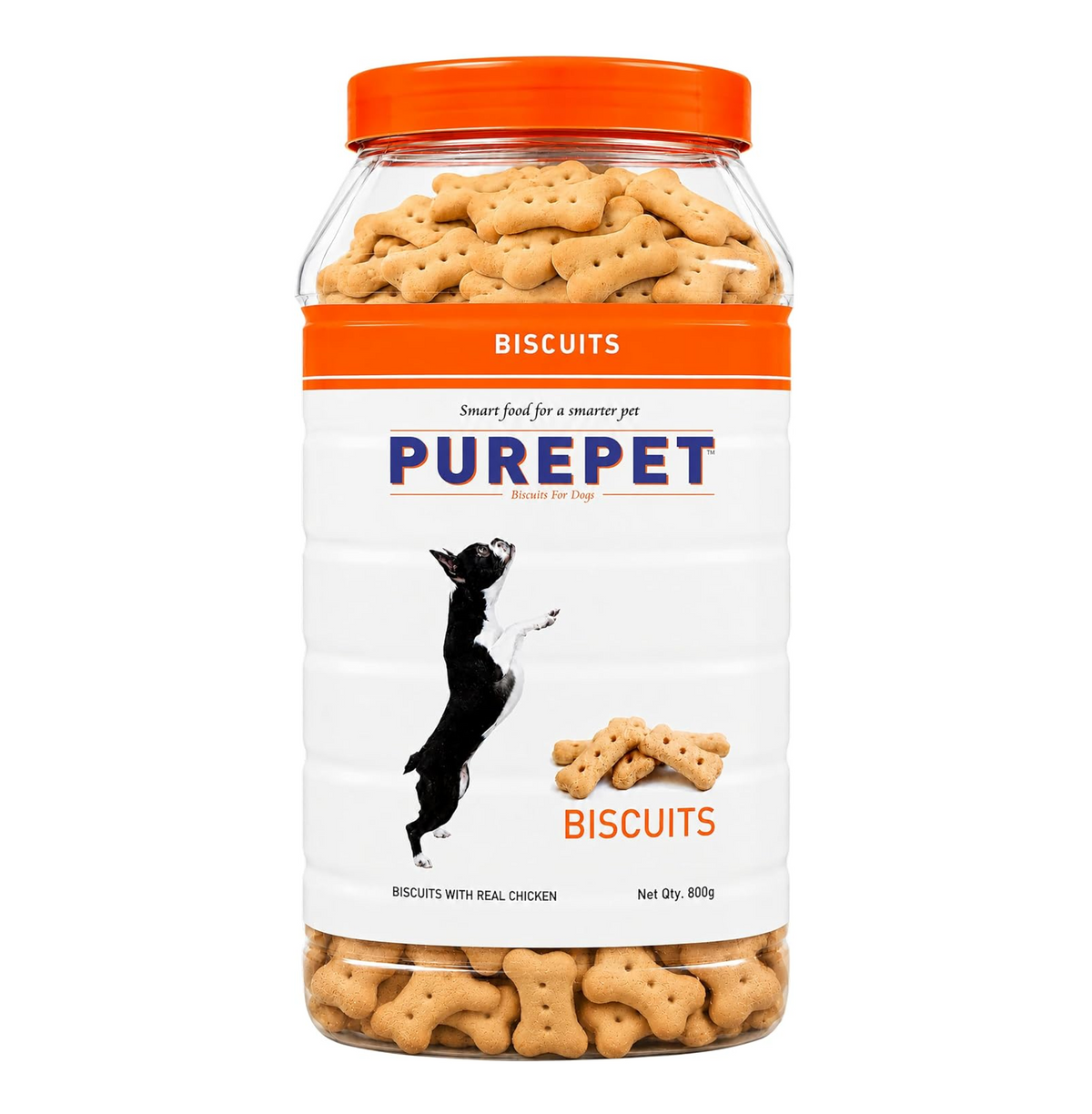 Purepet Dog Treats Biscuits for All Life Stages 800g Pack | Real Chicken Flavour | Active Behaviour | Oral Health |Training and Behaviour