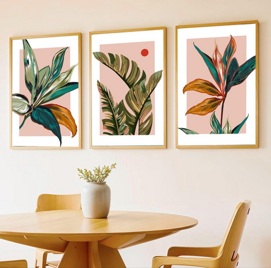 Big Modern Framed Posters Wall Decor Paintings For Living Room, Bedroom/Big Paintings For Wall Decoration, Frames For Wall Decor Set of 3 (13x19 Inches) (Boho B)