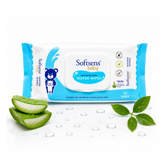 Softsens Baby 99.9% Pure Water Wipes | Pure Aloe Vera Extract Wipes For Babies (Pack of 1)