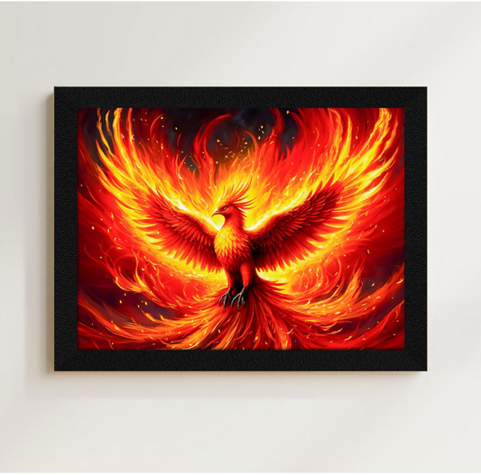 Phoenix Bird Picture As Per Vastu, Big Size Wall Art, Rising Phoenix Painting, Wall Decor, Multicolor, Nature, 10.0 X 13.0 inch, Set of 1