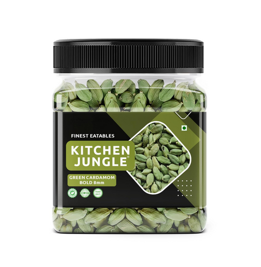 Kitchen Jungle Premium Green Cardamom (Elaichi) 100 Gm - Bold 8mm Size, Aromatic Spice for Culinary Delights