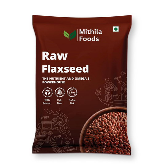 MITHILA FOODS Premium Flax Seeds | Alsi Beej for Weight Loss, Hair Growth & Skin Care | High Protein, Omega 3 & Fibre Rich | Authentic Superfood from Bihar for Healthy Living & Daily Energy