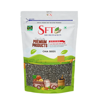 SFT Chia Seeds 500g - seeds for Weight Management | Rich in Calcium, Protein & Fibre | Beat the Heat | 100% Clean Chia seeds for Eating | Antioxidant Rich Seeds