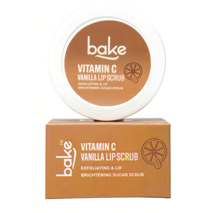 BAKE Vitamin C Lip Scrub | Lip Lightening Scrub for Dark Lips Exfoliation | For Hyperpigmented Lips, Dehydrated Lips, Flaky Lips & Chapped Lips | For Men & Women | 25g
