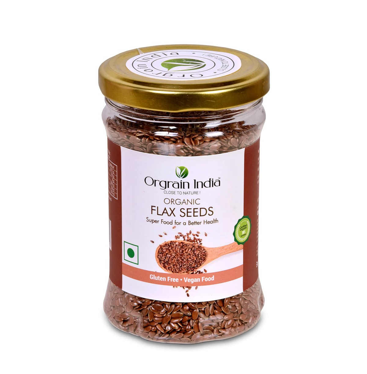 Orgrain India Organic Flax Seeds 150g | Rich in Omega-3, Fiber, Vitamin B1, Copper, Manganese | Supports Weight Loss, Heart Health, Digestion | Ideal for Smoothies, Salads, Baking, Oatmeal