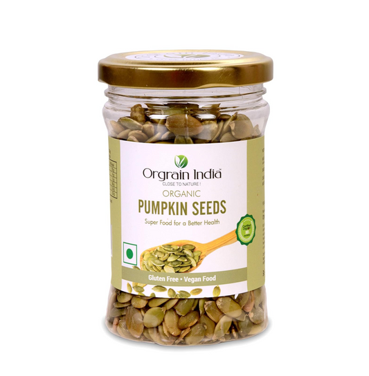 Orgrain India Organic Pumpkin Seeds, 140g | Rich in Protein & Fiber | Diet Snacks | Helps In Boosting Immunity | AAA Grade Pumpkin Seeds for Eating | Pumpkin Seeds for Weight Loss