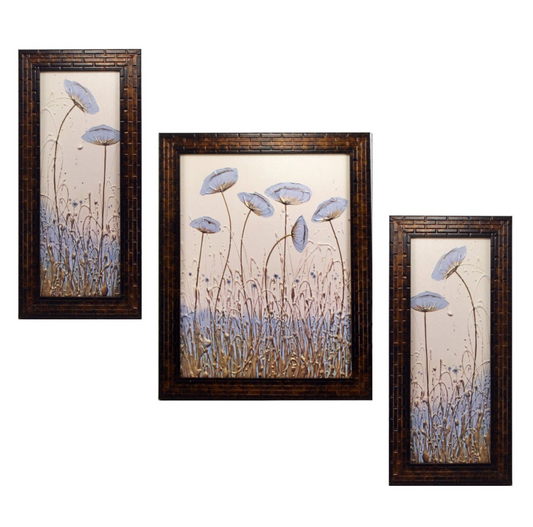 3 PC Set of Floral Paintings, Multicolor