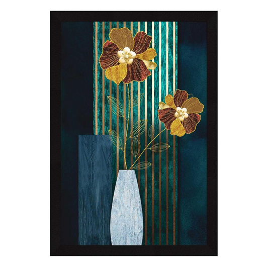 Aesthetic Floral Wall Decor Paintings with Frame for Home Decoration - Painting for Living Room - Framed Painting for Wall Decoration, 12.5 X 18.5 inches, Set Of 1