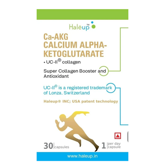 Haleup Calcium AKG Supplement with UC-II collagen | Calcium Alpha-Ketoglutarate for Cellular Energy, Bone Strength, Muscle Recovery (4 pack X 30s count)