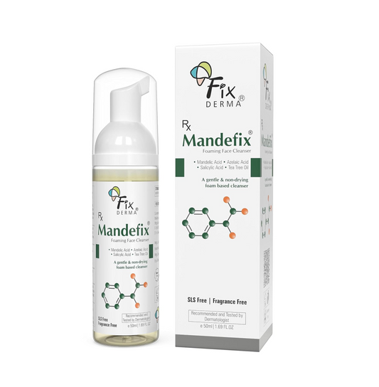 Fixderma 2% Salicylic Acid Mandefix Foaming Cleanser for Men & Women | Nondrying Cleanser, Exfoliator, Reduces Skin Ageing | Salicylic Acid Face Wash for Sensitive and Acne Prone Skin - 50ml