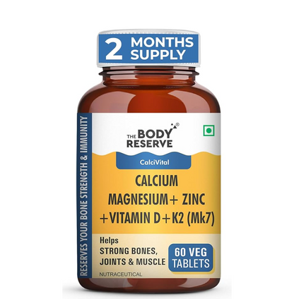 Supplement bottle labeled 'The Body Reserve' with a 2-months supply on a white background