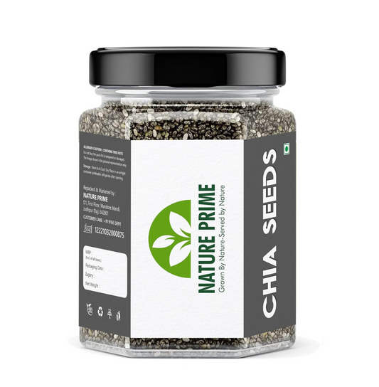 Nature Prime chia seeds | Best for Weight Loss | Healthy Snacks | Non-GMO and Fibre Rich Seeds | Omega-3 Seeds for Eating