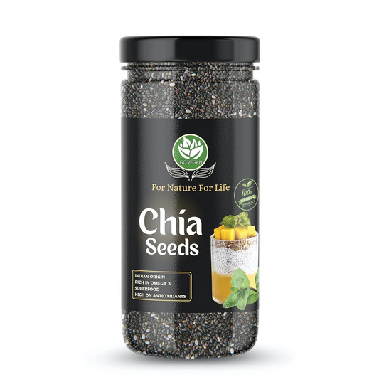 Go Vegan Chia Seeds for Weight Loss - 500gm | Omega 3 Best for Weight Loss (JAR PACK)