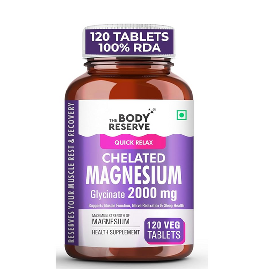 Body Reserve Chelated Magnesium Glycinate supplement bottle on a white background