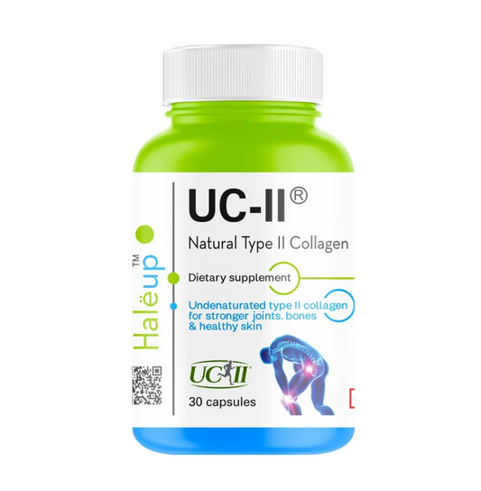 Haleup UC-II® Inc USA, Undenatured Natural Type II Collagen, 40mg, Clinically Researched for Joint Health || Strength || Flexibility || Mobility, 30 Capsules