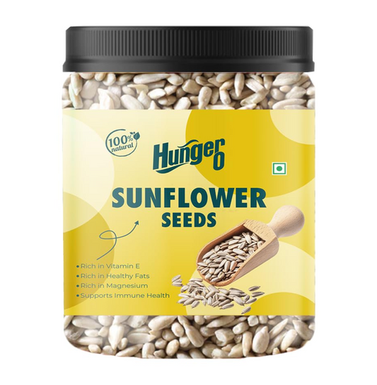 Hunger 0 Premium Raw Sunflower Seeds for Eating| High Protein & Fibre Snack | Antioxidant-Rich Surajmukhi ke Beej for Healthy Diet, Heart Wellness & Daily Nutrition | Jar Pack