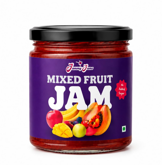 Jammy Jams Mixed Fruit Jam | Made With Fruit Pulp | Breakfast Spread - 200g