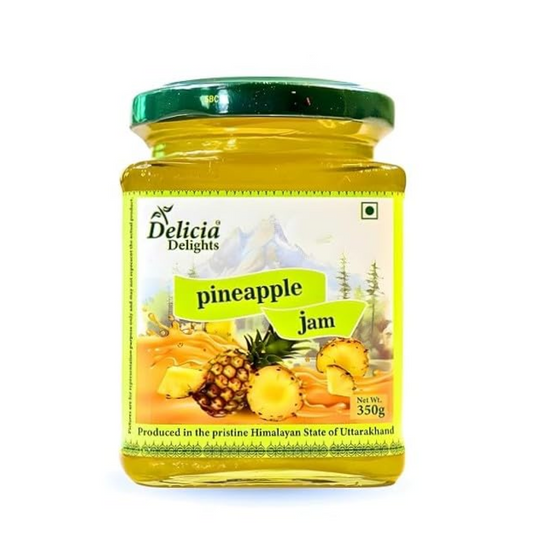 Delicia Delights Pineapple Jam – 350g | Made with Real Pineapples | Natural Fruit Spread | Produced in the Pristine Himalayan State of Uttarakhand