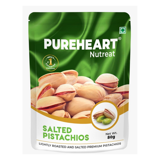 Pureheart Nutreat Salted Pistachios Natural Premium Lightly Roasted Pista/Dry Fruit - Delicious & Crunchy - Resealable Pouch