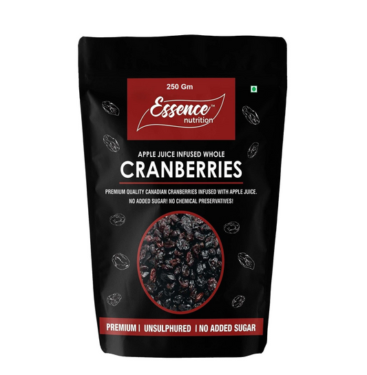 Essence Nutrition Whole Dried Cranberries - Gluten Free, Unsulphured [ Imported From Canada ] - Cranberry Dry Fruit Without Sugar
