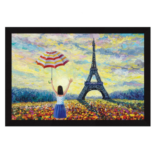 Wall Decor Paintings with Frame for Home Decoration Eiffel Tower, Painting for Living Room - Framed Painting for Wall Decoration, 12.0 X 18.0 inches, Set Of 1