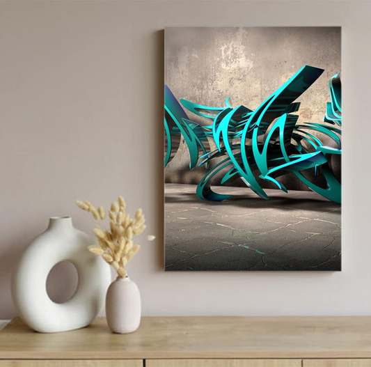 Printed Framed Canvas Painting for Home Decor Office Wall Studio Wall Living Room Decoration (10x14inch Wrapped) - 3D Abstract