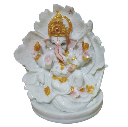 Ganesha Ganesh Ganpati Gajanan Statue Idol Murti Gift Item Decorative Showpiece Multicolor Polyresin Pack of 1 (B004)