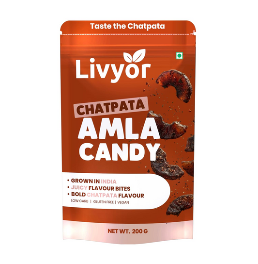 Livyor Dried Chatpata Amla Candy for eating | Dried and Spicy | Indian Dry Gooseberry Avla | Mouth freshner | No preservatives | | Amla Candy Chatpata | Pack of 1