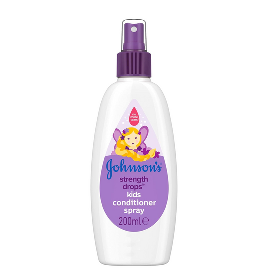 Johnson's Johnsons Baby Strength Drops Spray Conditioner for Babies Hypoallergenic No More Tears Formula Gentle Hair Conditioner Spray for Sensitive Scalp Paraben Sulfate Alcohol Soap Free Pediatrician and Dermatologist Tested 200ml