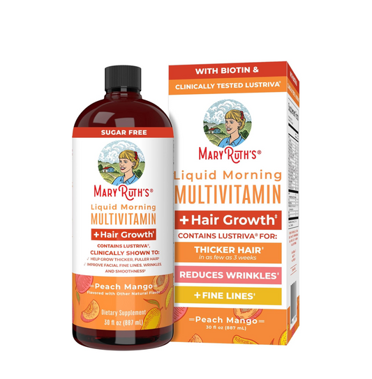 Mary Ruth's Liquid Morning Multivitamin bottle and packaging on a white background